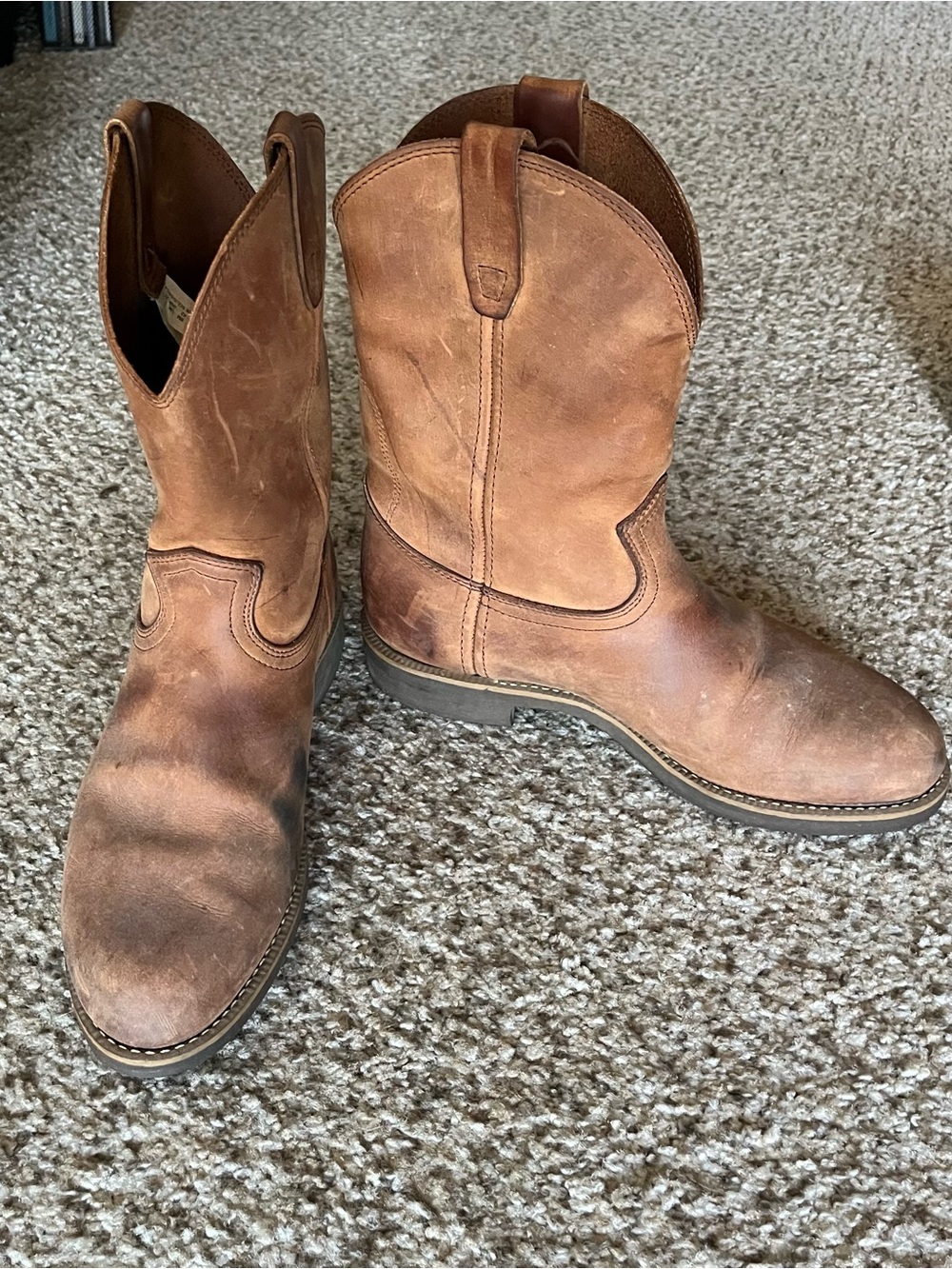 Georgia Boot Tan Leather Western Work Boots